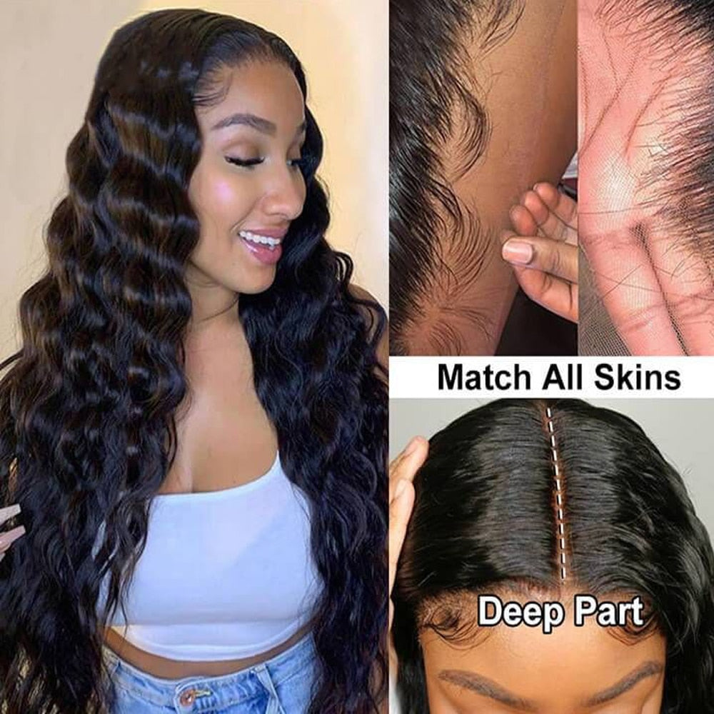 'Santorini' Loose Deep Wave Transparent Lace Wig