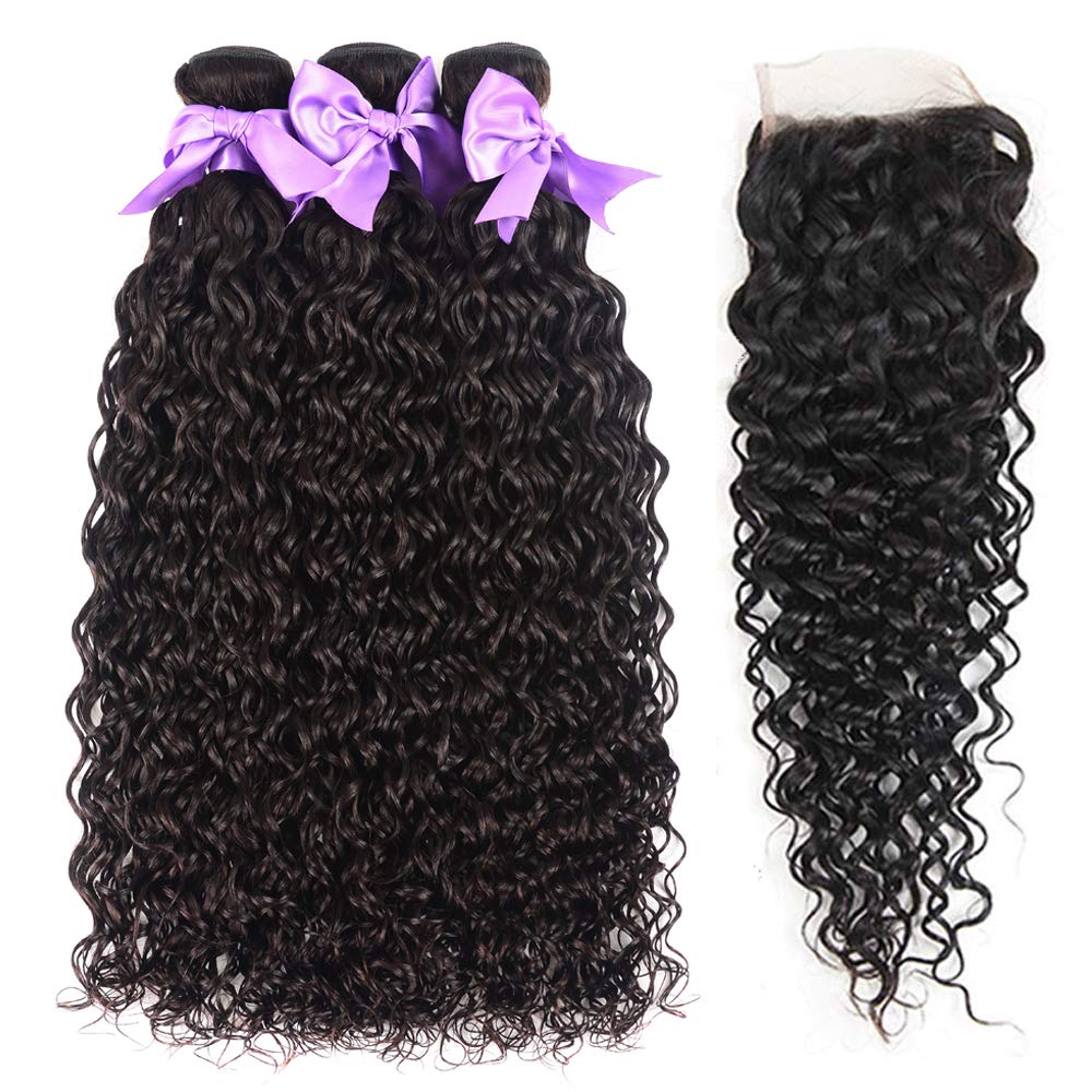 'Dominica' Water Wave Bundles With Closure