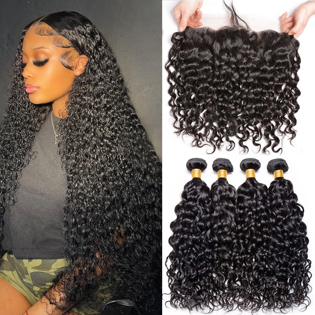 'Dominica' Water Wave Bundles With Frontal Closure