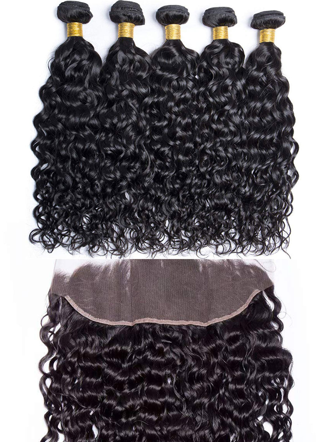 'Dominica' Water Wave Bundles With Frontal Closure